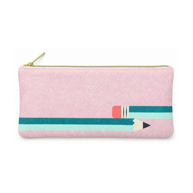 Light Pink Pencil Print Pencil Case