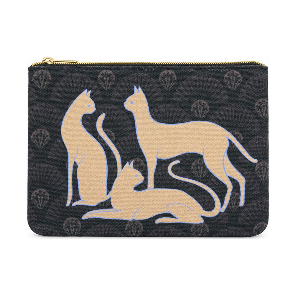 Black Cat Print Cosmetic Bag