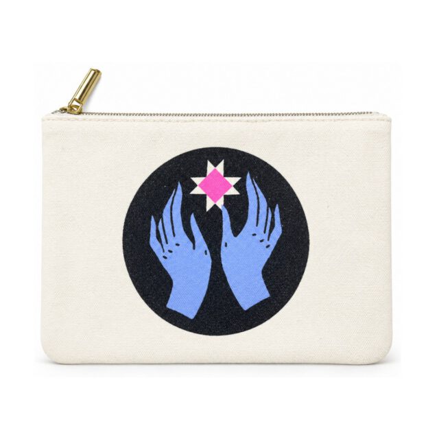 Off-White Hands and Starburst Print Cosmetic Bag