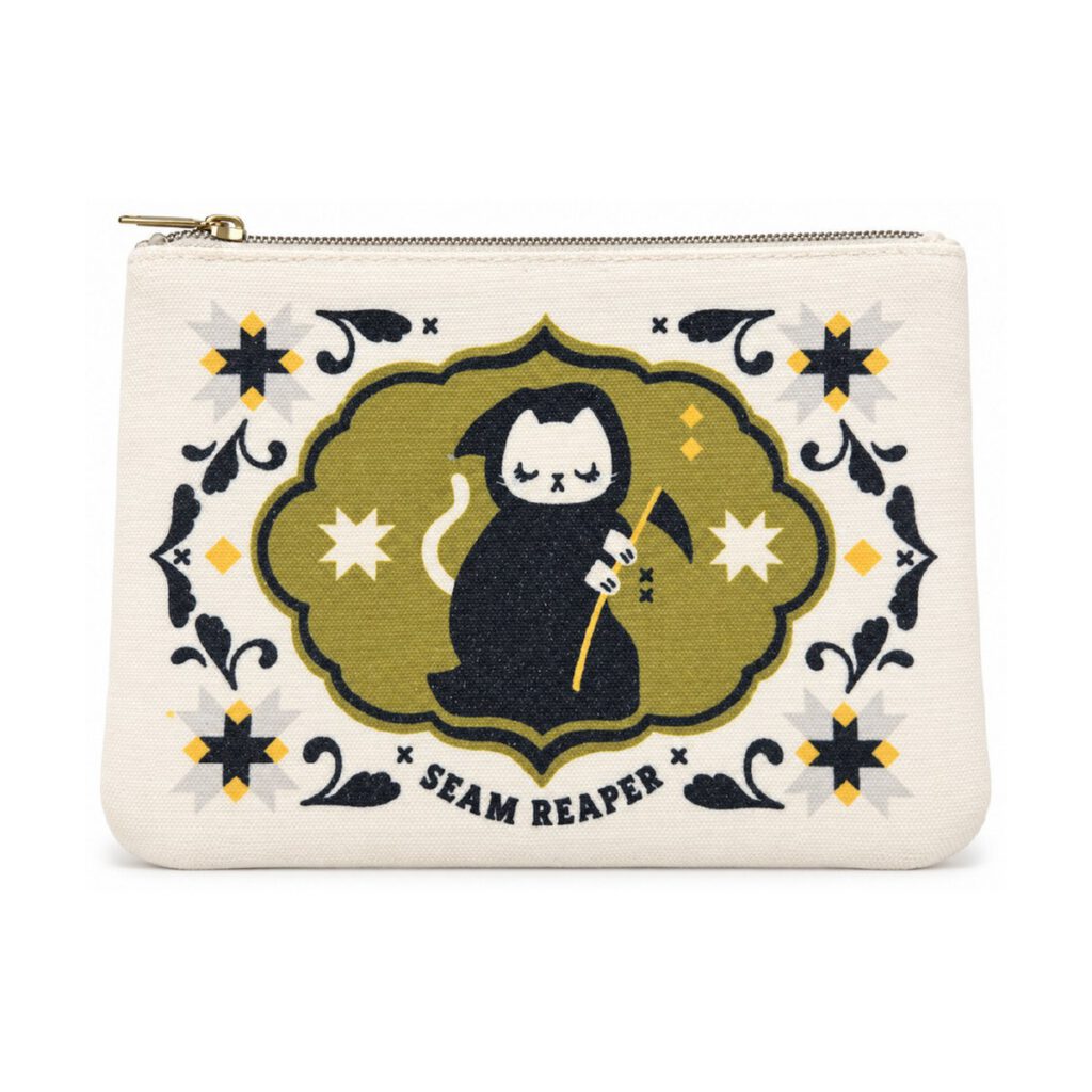 Off-White Grim Reaper Cat Print Cosmetic Bag