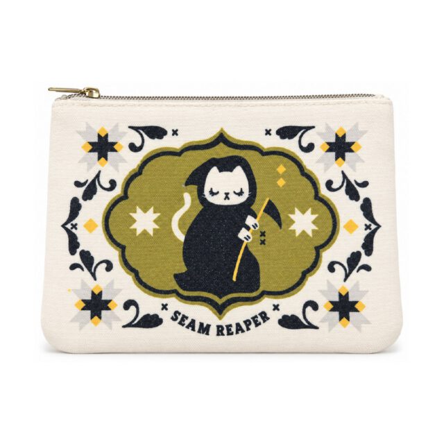 Off-White Grim Reaper Cat Print Cosmetic Bag